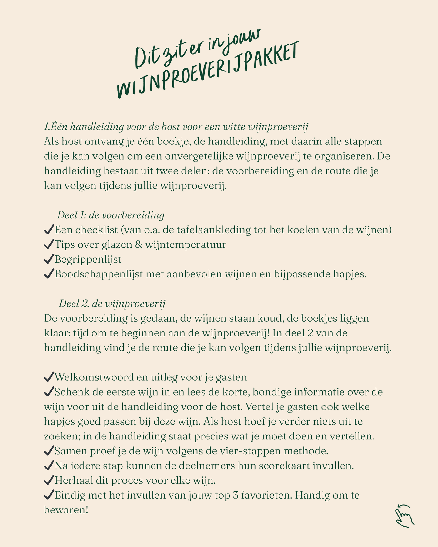 Witte wijnproeverij pakket | Elegant Green | Slechts 13,95 per persoon!